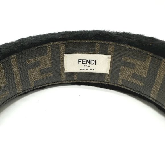 FENDI Hair band head band boa zucca hair accessory fur Black main image 9